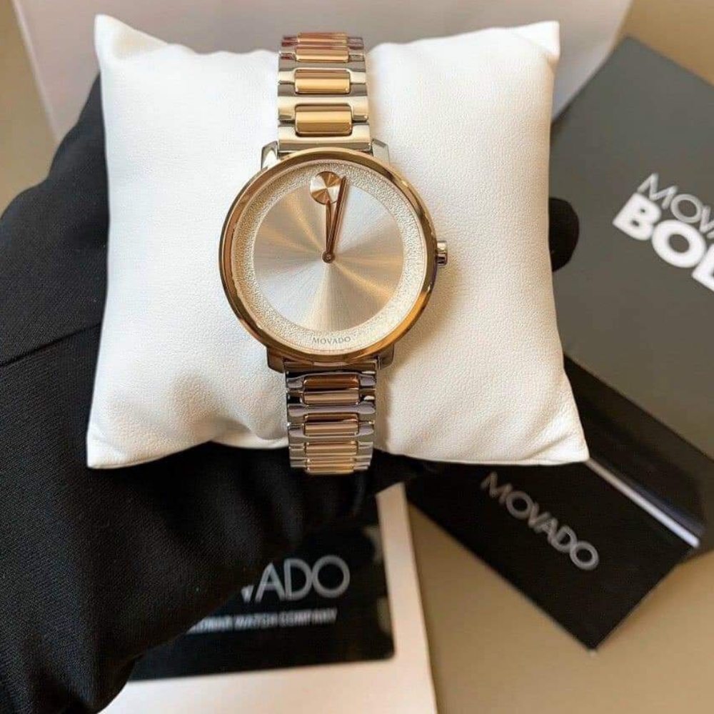 ***SOLD*** Movado Bold Silver Dial Two-Tone Ladies Watch 3600504 - Picture 4 of 11